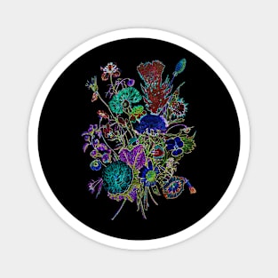 Black Panther Art - Glowing Flowers in the Dark 2 Magnet